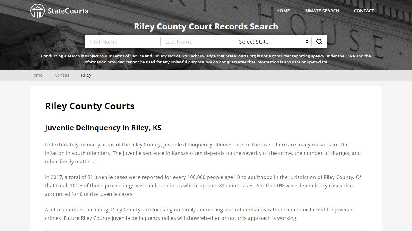 Riley County, KS Courts - Records & Cases - StateCourts